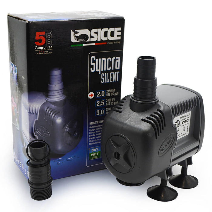 Syncra 2 "Silent" Pump Model | 568 gph 6.5' Head | Sicce