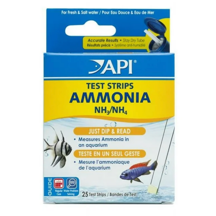 Ammonia Aquarium Test Strips | 25 Count | API